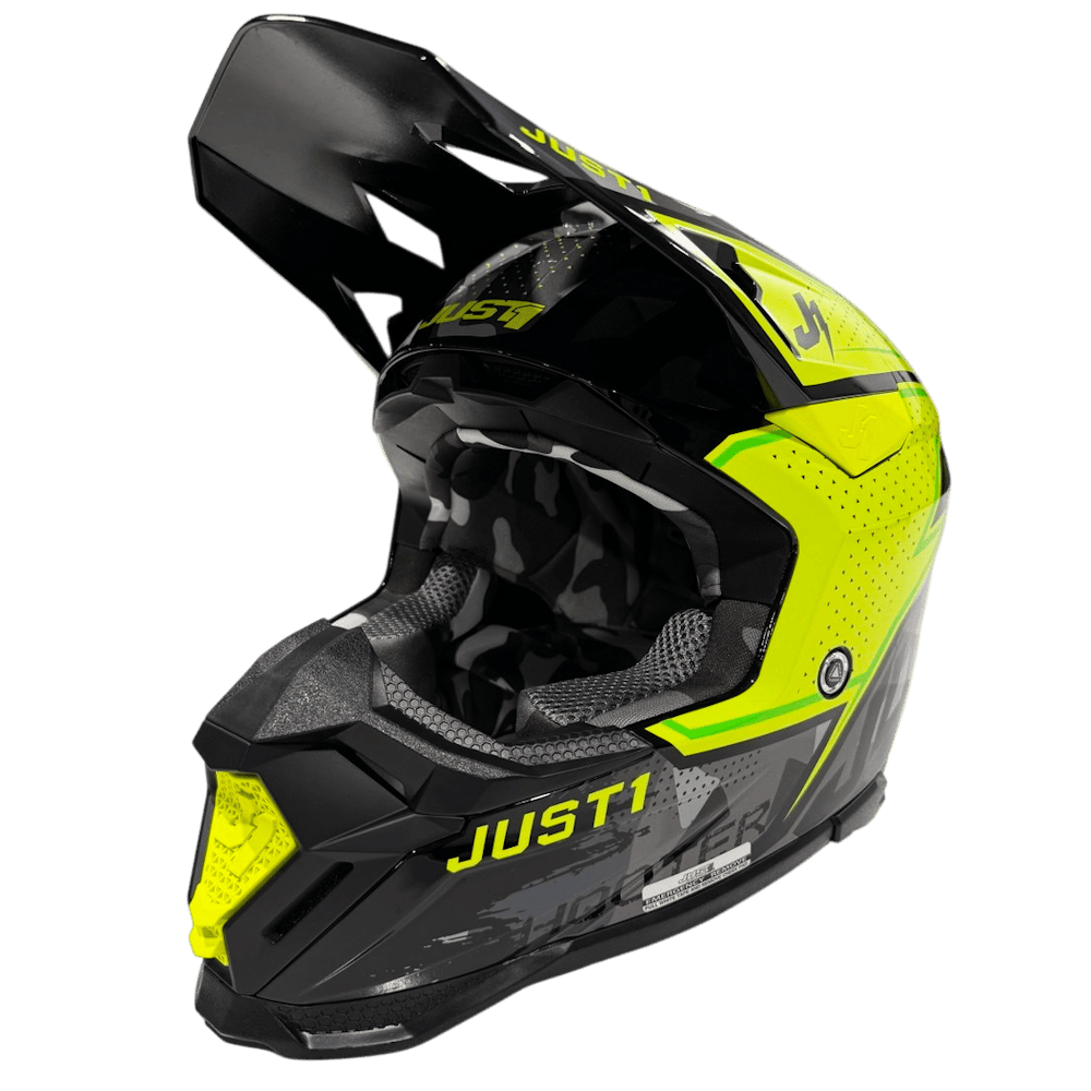 Шлем кроссовый JUST1 J40 SHOOTER / HiVis зеленый