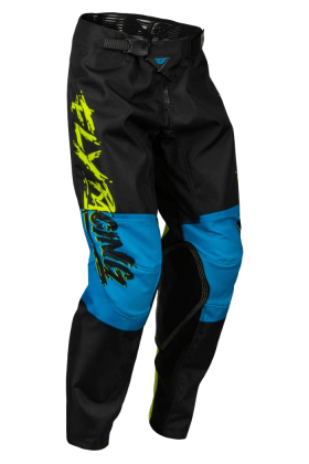 Брюки для мотокросса FLY RACING KINETIC KHAOS (детские)  Hi-Vis желтый/черный/голубой в Азимут 66
