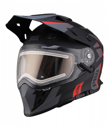 Шлем мотард для снегохода RSX Iceman (H-331) Winter / чёрно-красный матовый в Азимут 66